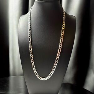 Solid Sterling Silver 925 Italy  P. Lux Fígaro 24” Chain Necklace